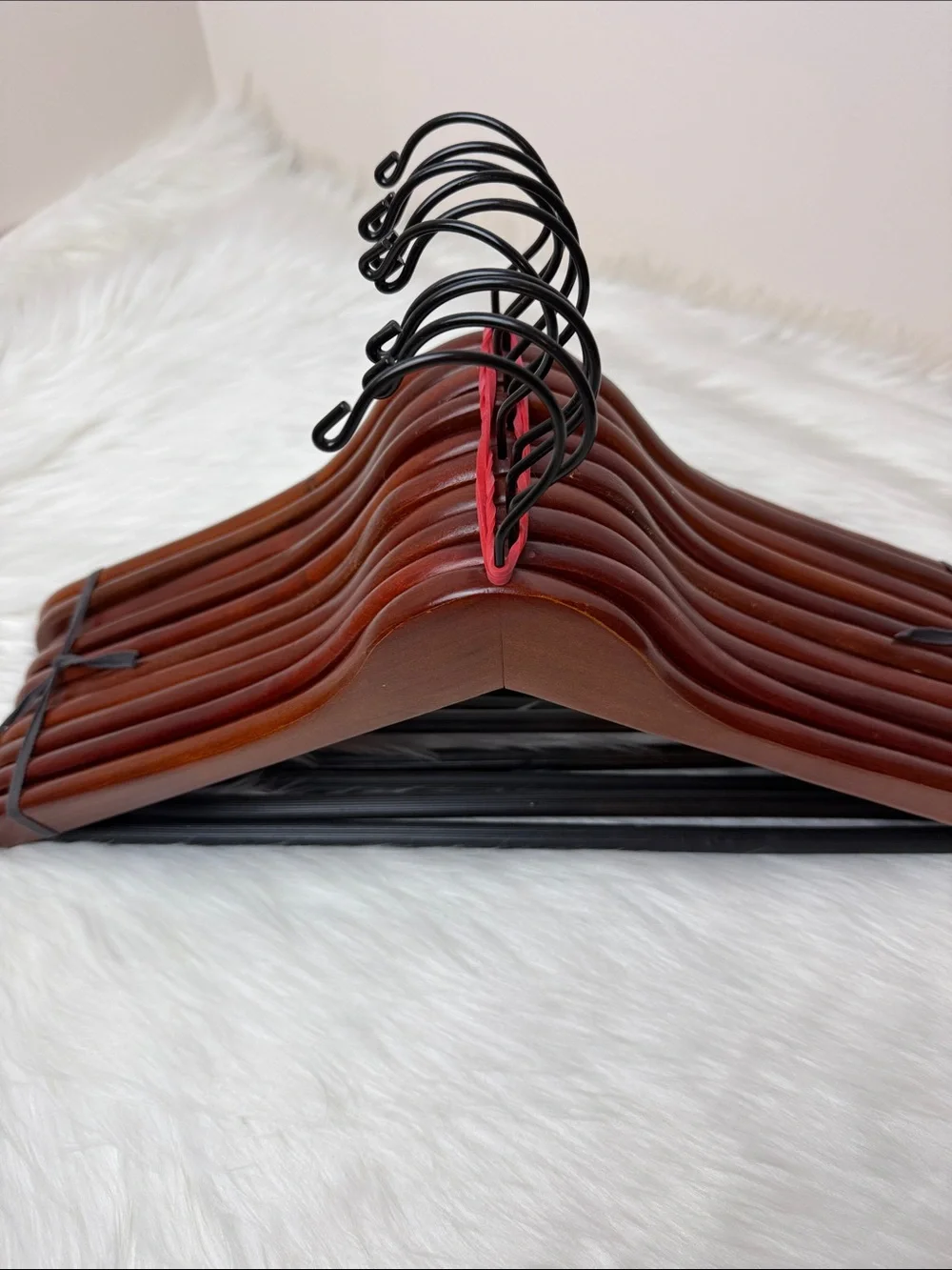 Brookstone Premium Wooden Suit Hangers in Mahogany - Set of 10